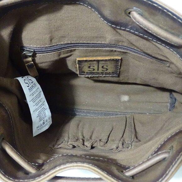 STS Ranch Leather Cowhide Calf Hair Crossbody Bag Purse Brown Rustic Cowgirl - Picture 13 of 13